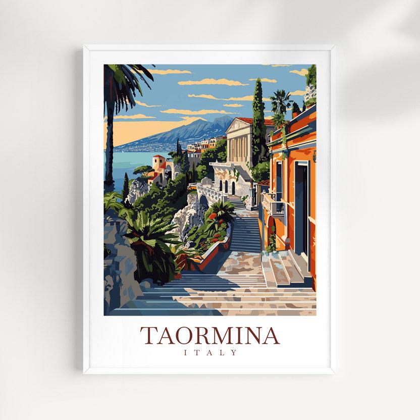 Taormina Travel Print Wall Art Italy Wall Hanging Taormina Home Decoration Taormina Gift Art Lovers Wall Art Print Taormina Italy Print gift