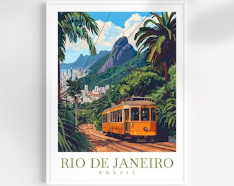 Rio De Janeiro Travel Print Wall Art Brazil Wall Hanging Home Decor Rio De Janeiro Gift Art Lovers Wall Art Print Art Brazil Art
