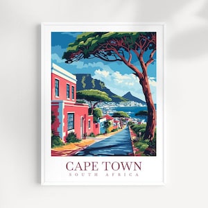 Cape Town Travel Print Wall Art Południowa Afryka Wall Hanging Home Décor Cape Town Gift Art Lovers South Africa Art Print Cape Town Art