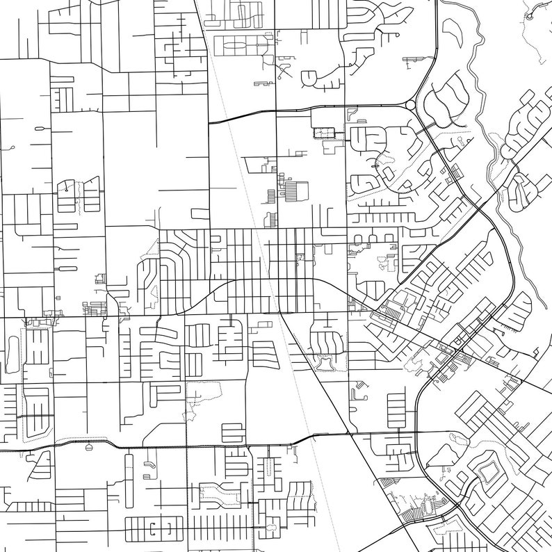 Pearland map print wall art Pearland TX city map poster  Etsy