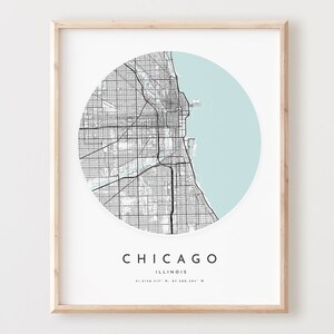 Chicago kaart afdrukken, Chicago kaart poster stad muur kunst, Il wegenkaart, Illinois afdrukken stratenplan decor, kantoorcadeau, L24v4