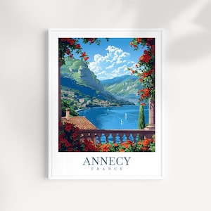 Annecy Travel Print France Home Decor Cityscape Art Print Annecy Wall Art for Travel Enthusiast Gift Annecy Wall Hanging Annecy France