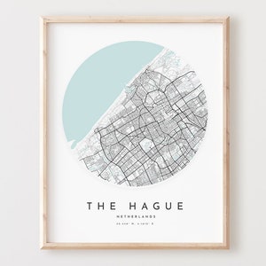 Den Haag Karte Print, Den Haag Karte Poster Stadtplan Kunst, Den Haag Straßenkarte, Den Haag Karte Dekor, Büro Geschenk, L209v4