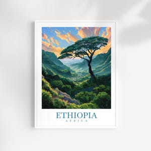 Ethiopia Travel Print East Africa Poster Wall Art Ethiopia Wall Hanging Home Décor Ethiopia Gift Art Lovers Wall Art Ethiopia Travel Print