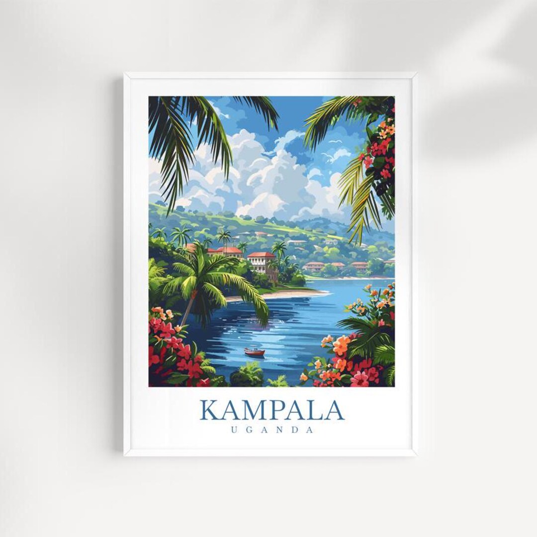 Kampala Lake Travel Print Uganda Wall Art Kampala Wall Hanging Kampala
