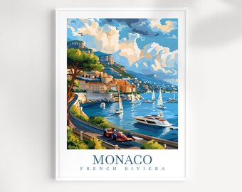 Monaco Travel Poster: French Riviera Wall Art