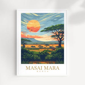 Masai Mara Reise Print Wandkunst Kenia Wandbehang Home Décor Masai Mara Geschenk Kunstliebhaber Kenia Kunstliebhaber Geschenk Kenia Reisedruck