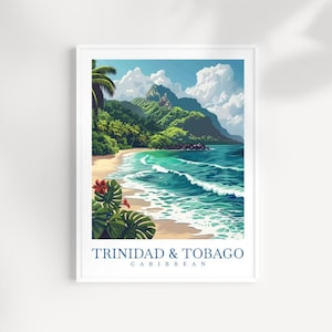 Trinidad and Tobago Travel Print Wall Art Trinidad and Tobago Wall Hanging Home Décor Trinidad and Tobago Gift Art Lovers Wall Art Caribbean