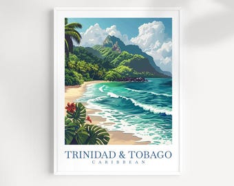 Trinidad & Tobago Travel Print: Caribbean Island Wall Art