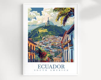 Quito Ecuador Travel Poster: Vintage Wall Art Print