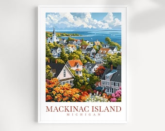 Mackinac Island Travel Print: Michigan Wall Art