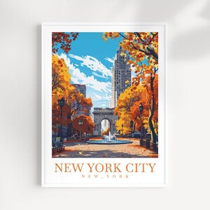 New York City Reise Poster: Washington Square Arch Wandkunst