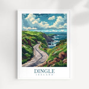 Dingle Peninsula Ireland Travel Print: Coastal Road Wall Art