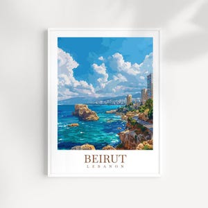 Beirut Poster Reise Libanon Wand Kunst Beirut Home Geschenk Geburtstag Geschenk Hochzeitstag Personalisierte Illustration Kunst