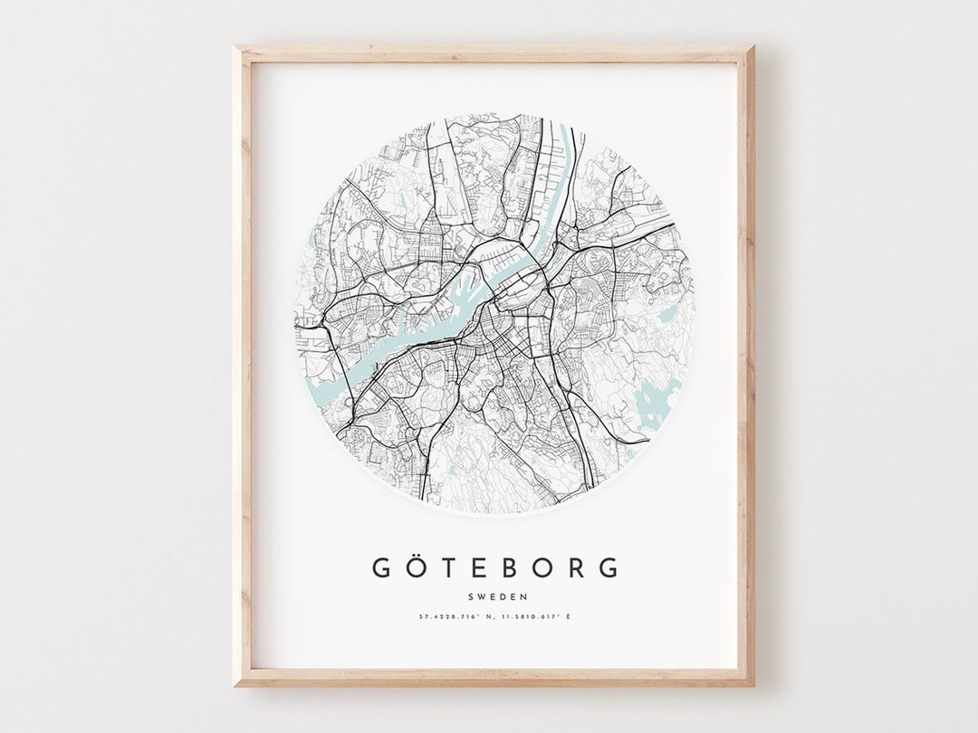 Göteborg Map Print: Modern City Street Map Wall Art - Etsy