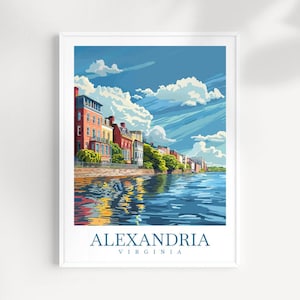Alexandria Travel Print Wall Art Virginia Wall Hanging Home Décor Alexandria Gift Art Lovers Alexandria Art Lover Travel Poster art