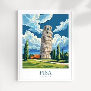 Pisa Italy Travel Print: Leaning Tower Wall Art