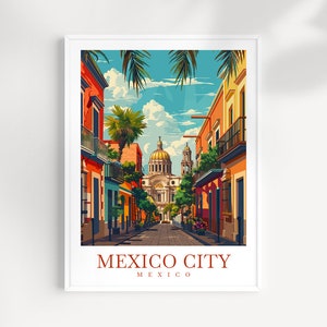 Impression de voyage de la ville de Mexico, art mural, tenture murale du Mexique, décoration de la maison, cadeau de la ville de Mexico pour les amateurs d&#39;art, impression d&#39;art mural, impression d&#39;art du Mexique