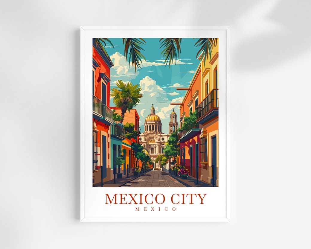 Mexico City Travel Print: Colorful Architecture Wall Art - Etsy 日本