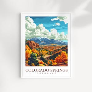 Colorado Springs Travel Print Colorado Wall Art Home Decor USA City Art Print Colorado Springs Enthusiast Gift Colorado Travel Poster
