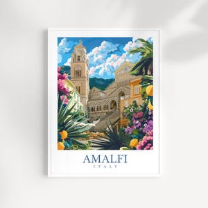 Amalfi wall art Travel Print Amalfi Coast Poster, Amalfi Italy Poster, Wall Hanging, Birthday Gift Ideas Italy Gift Italy artwork
