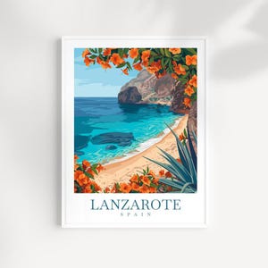 Impresión de viaje de Lanzarote Arte de pared Colgante de pared de España Decoración del hogar Regalo de Lanzarote Amantes del arte Regalo para amantes del arte de Lanzarote Impresión de Lanzarote Lanzarote