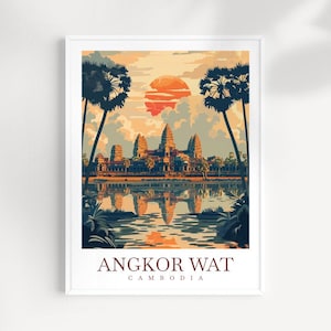 Angkor Wat Travel Print Wall Art Angkor Wat Wall Hanging Home Décor Angkor Wat Gift Art Lovers Cambodia Art Lover Gift