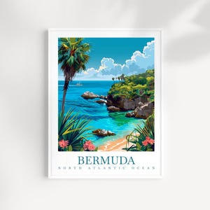 Bermuda Reise Print Wandkunst Bermuda Wandbehang Home Décor Bermuda Geschenk Kunstliebhaber Bermuda Kunstliebhaber Geschenk Bermuda Reise Poster Kunstwerk