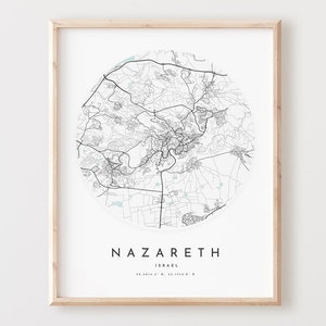 Impressão de mapa de Nazaré, mapa de Nazaré pôster arte de parede da cidade, mapa de estrada de Nazaré, decoração de mapa de rua de Nazaré, presente de escritório, L702v4