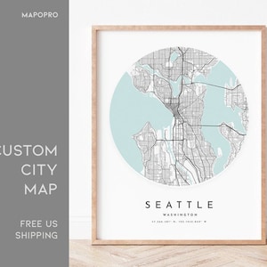 Personalized Map Print, Custom Wedding Gift, Anniversary, Map Print, Custom Locations, Your Choice, Custom Map, Home Town Map, City Map