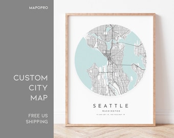 Personalized Map Print, Custom Wedding Gift, Anniversary, Map Print, Custom Locations, Your Choice, Custom Map, Home Town Map, City Map