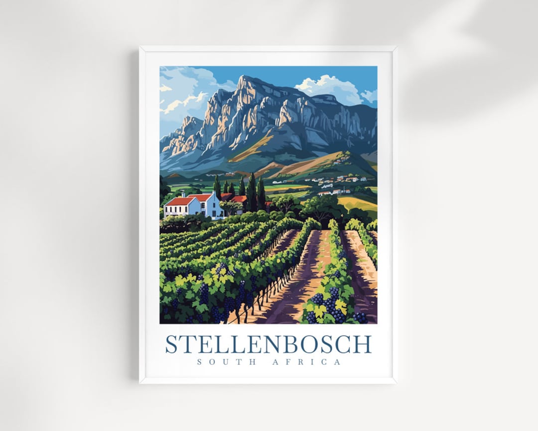 Stellenbosch Travel Print Wall Art South Africa Wall Hanging Home Décor Stellenbosch Gift Art