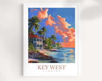 Key West Travel Print: Florida Coastal Wall Art