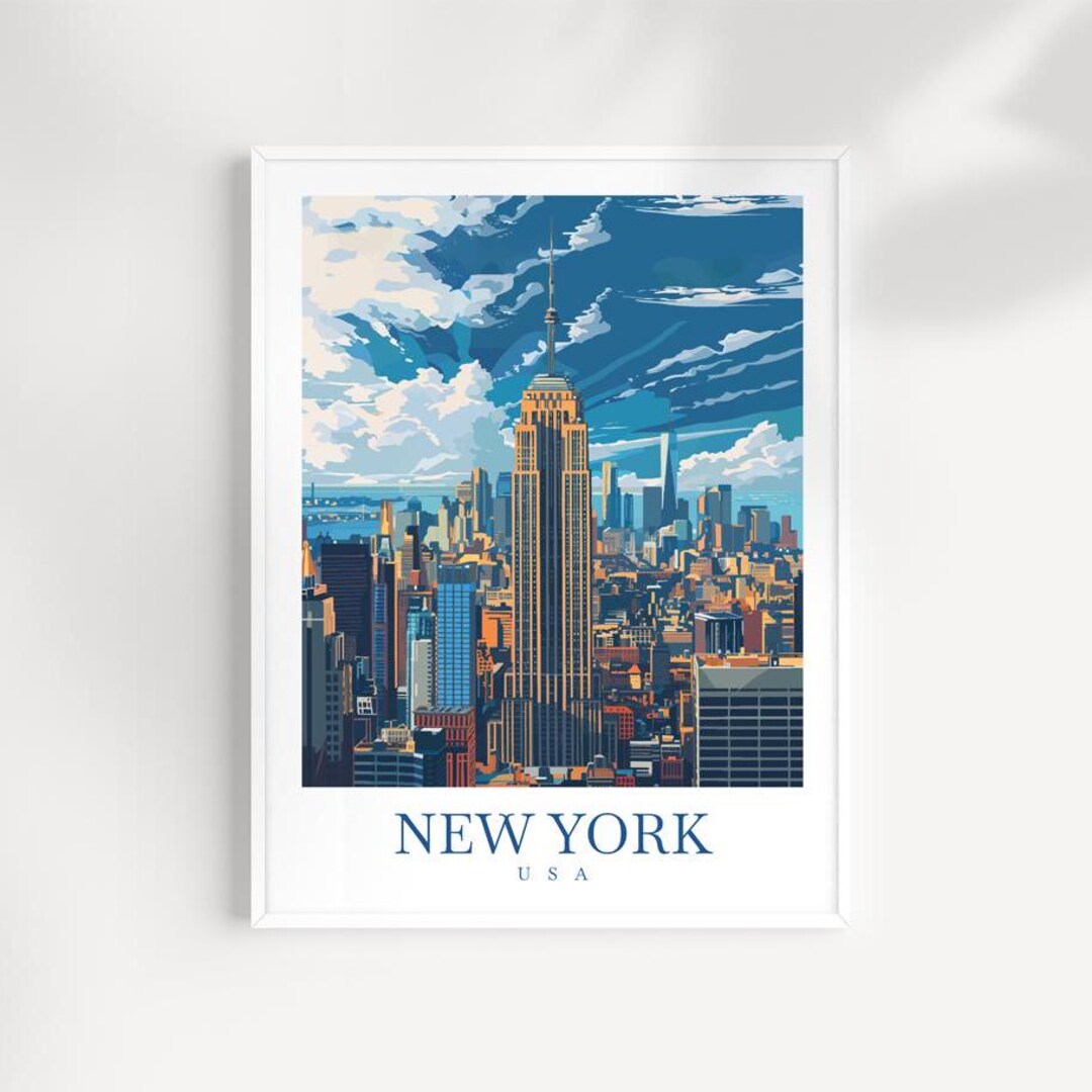 New York City Travel Print: Vintage Wall Art - Etsy