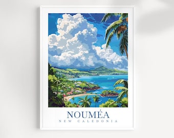 Noumea New Caledonia Travel Poster: Tropical Wall Art