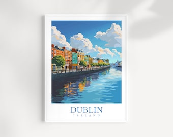 Dublins silhuetttryck: Irlands resekonst, väggbonad med stadslandskap