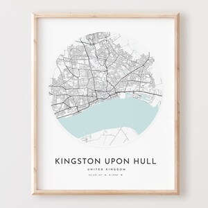 Impressão de mapa Kingston Upon Hull, Kingston Upon Hull Mapa Poster Arte da parede da cidade, Kingston Upon Hull Road Map, Kingston Upon Hull Print L504v4