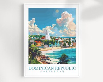 Dominican Republic Travel Poster: Caribbean Wall Art Print