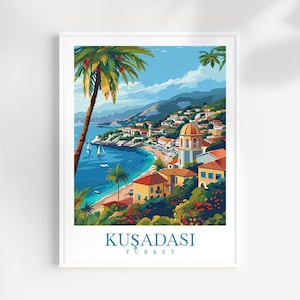 Kuşadası Travel Print Wall Art Turkey Wall Hanging Home Décor Kuşadasi Gift Art Lovers Turkey Art Lover Gift Kuşadası City Turkey Travel