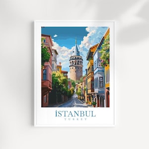 Impression d&#39;art mural voyage à Istanbul Turquie Tenture murale Décoration d&#39;intérieur Cadeau à Istanbul Amateurs d&#39;art Cadeau pour amateur d&#39;art à Istanbul Ville d&#39;Istanbul Turquie Voyage