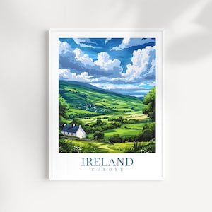 Ireland Travel Print Ireland poster Home Decor Ireland Art Print Ireland Wall Art for Ireland Gift Wall Hanging Irish countryside