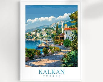 Kalkan Travel Print Wall Art Turkey Wall Hanging Home Décor Kalkan Gift Art Lovers Turkey Art Lover Gift Kalkan City Turkey Travel