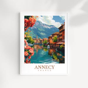Annecy Travel Print France Home Decor Cityscape Art Print Annecy Wall Art for Travel Enthusiast Gift Annecy Wall Hanging Annecy France