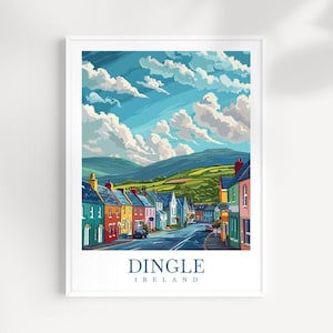 Dingle Peninsula travel Print Dingle Ireland poster Home Decor Dingle Art Print Dingle Peninsula Wall Art for Ireland Gift Wall Hanging