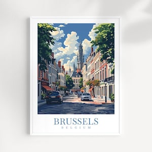 Brussels Travel Print Wall Art Belgium Wall Hanging Home Décor Brussels Gift Art Lovers Belgium Art Lover Gift Brussels Wall Décor