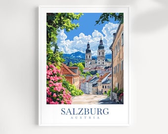 Salzburg Austria Travel Print: European Wall Art