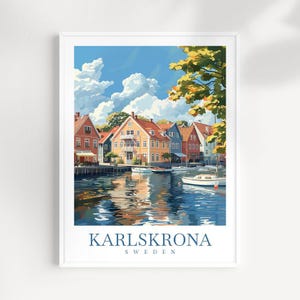 Karlskrona Reisedruck Reisegeschenk Schweden Wandbehang Poster für schwedische Reise-Dekor-Wandkunst für Reisegeschenk Wandkunst Karlskrona Kunst