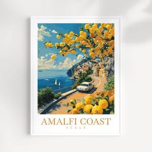 Impresión de viaje a la costa de Amalfi, póster de Italia, decoración de pared, decoración del hogar, ideas para regalos de cumpleaños, regalo de Italia
