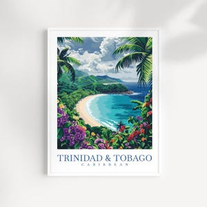Trinidad and Tobago Travel Print Wall Art Trinidad and Tobago Wall Hanging Home Décor Trinidad and Tobago Gift Art Lovers Wall Art Caribbean