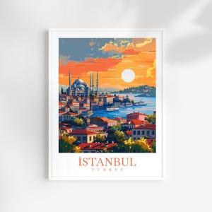 Impression d&#39;art mural voyage à Istanbul Turquie Tenture murale Décoration d&#39;intérieur Cadeau à Istanbul Amateurs d&#39;art Cadeau pour amateur d&#39;art à Istanbul Ville d&#39;Istanbul Turquie Voyage